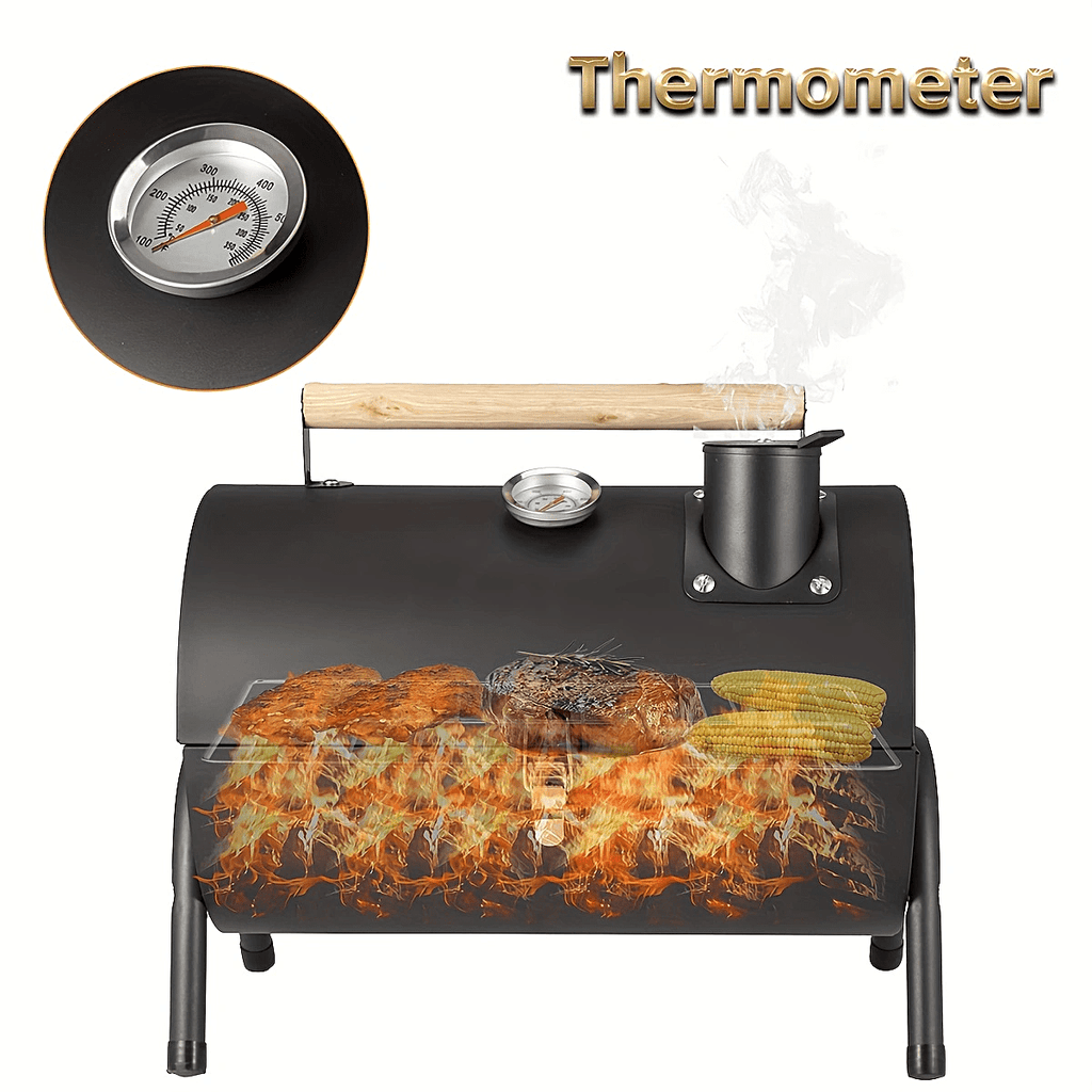 Portable Charcoal Grill BBQ Smoker with Handle