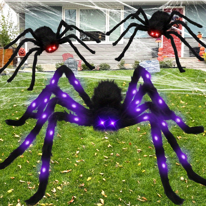 Halloween Giant Spider Purple Light Legs and Eyes