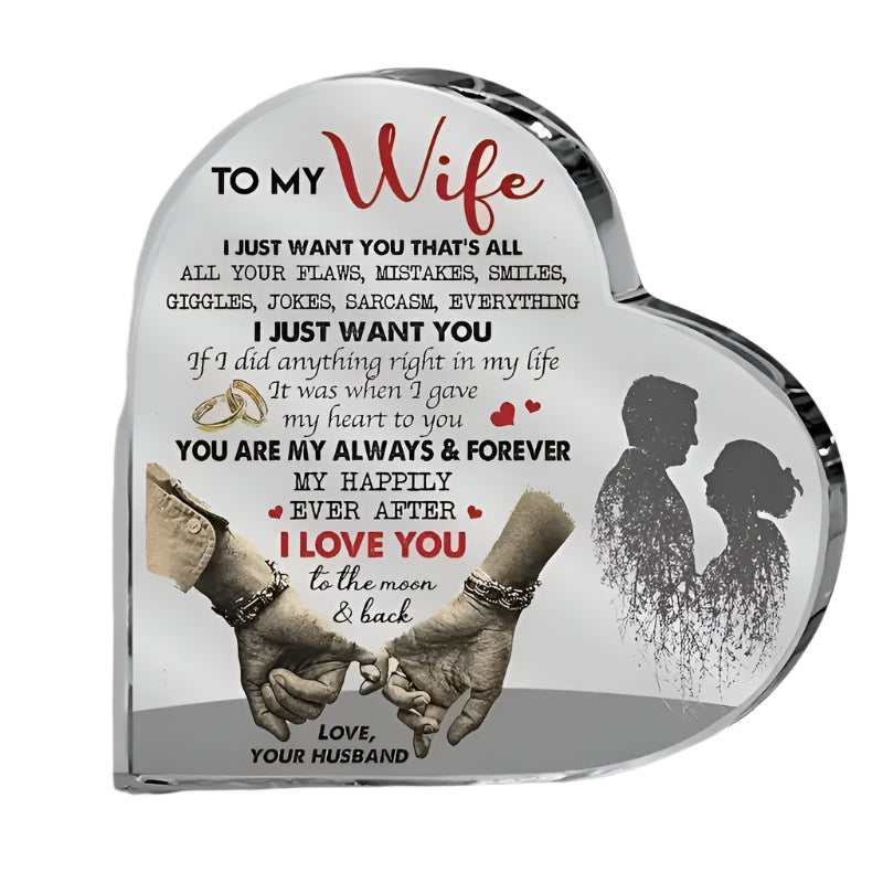 Heart Shaped Acrylic Plaque Romantic Gift Keepsake