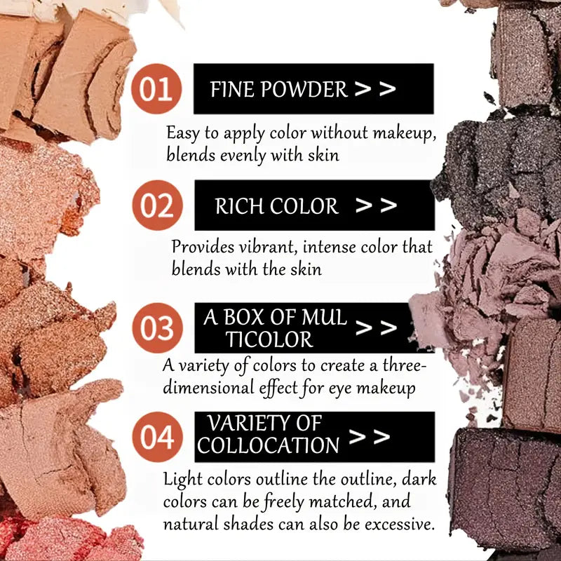 Glamour 12 Colors Nude Eyeshadow Palette, Professional, Matte and Shimmer Options