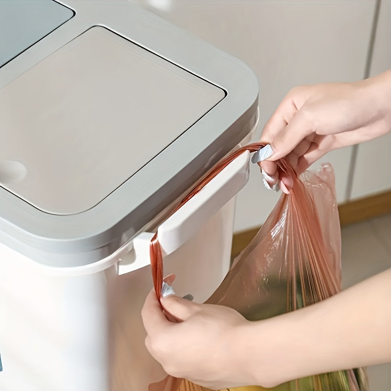 Large Dual-Compartment Trash Can With Odor-Seal Lid