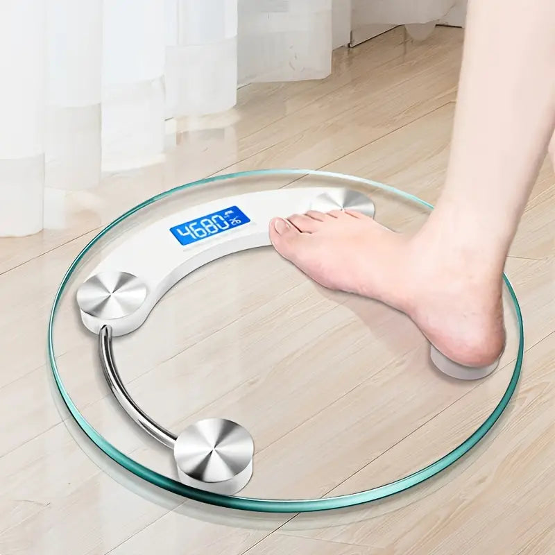 1pc Smart Digital Bathroom Scale with LCD Display, 180kg Capacity - White