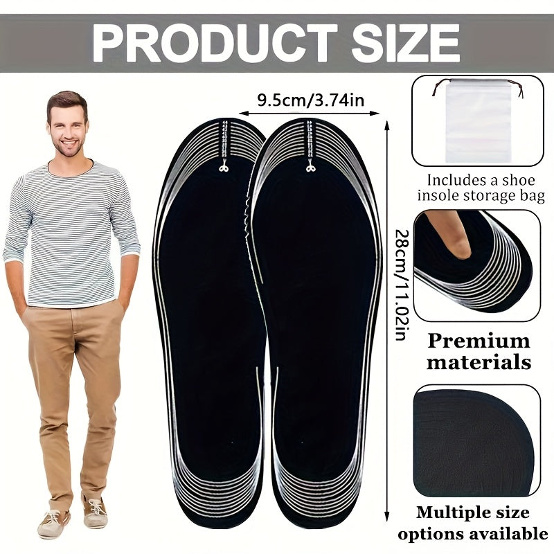 USB Heated Insoles with Overheat Protection & Storage Bag