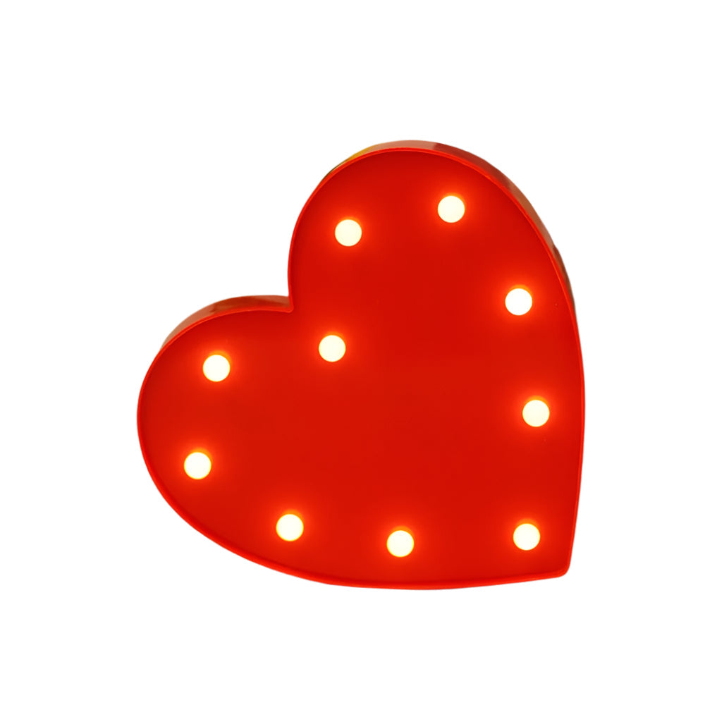Red Heart-Shaped LED Night Light Table Lamp