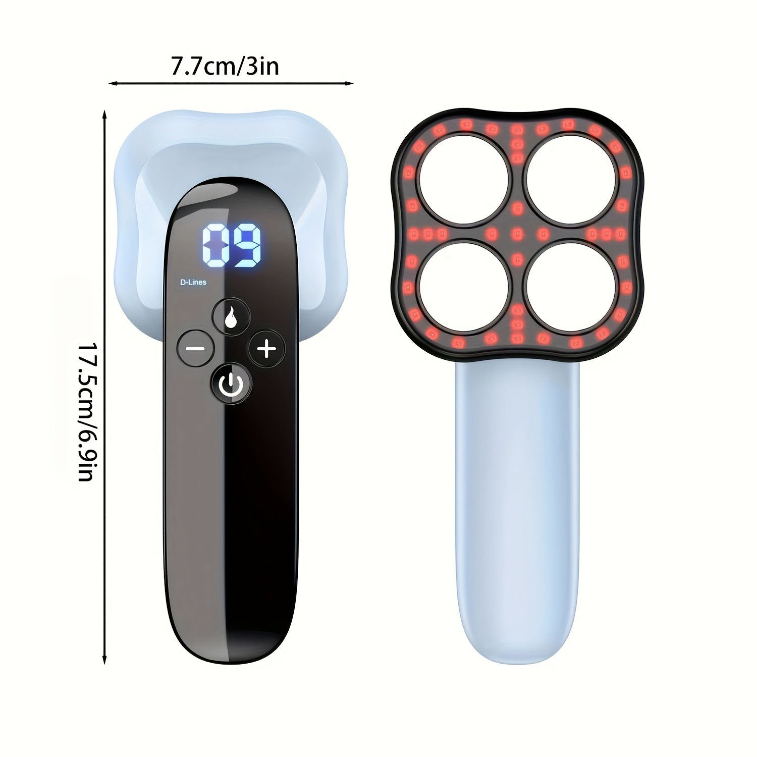 Rechargeable Handheld roller With 4-Point Head(Blue)