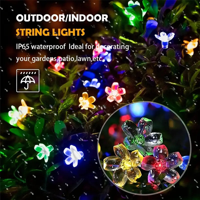 Decorative Solar Flower Lights - Illuminate Your Outdoor Space with 30 Fairy Cherry Flowers