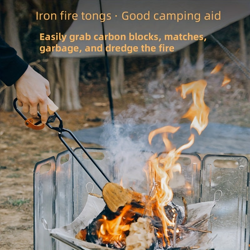 Extra-Long Heat-Resistant Charcoal Tongs for BBQ & Fire Pit