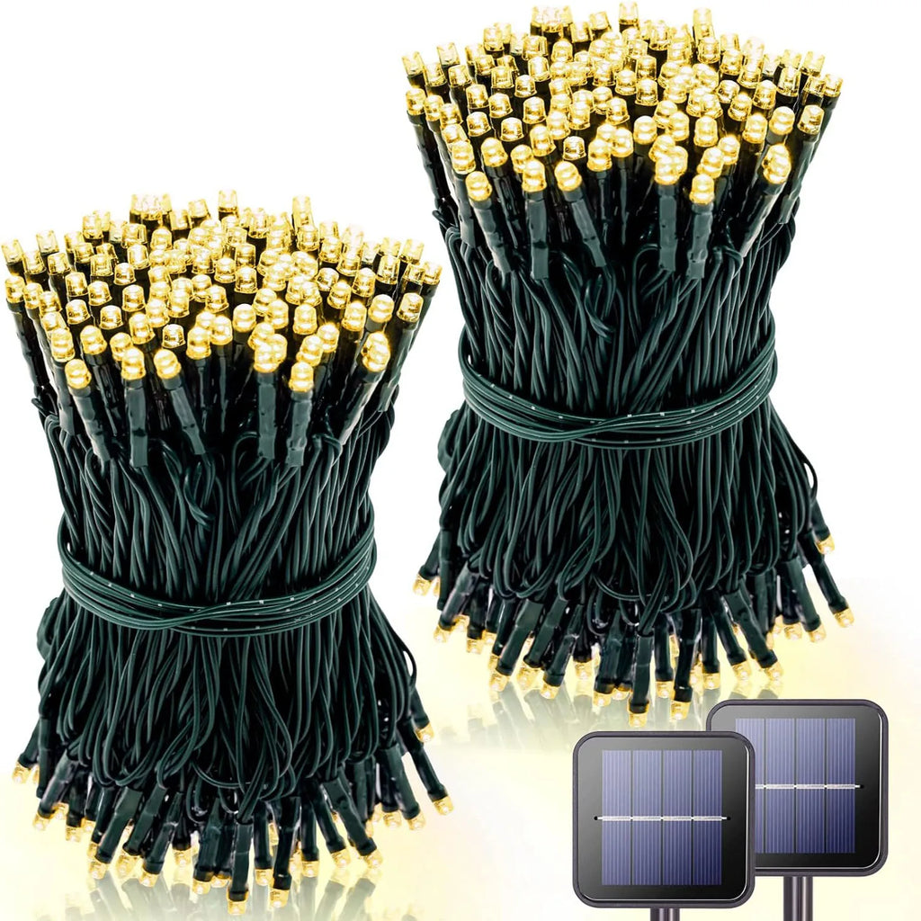 Solar Christmas Lights Outdoor Waterproof String 8 Modes