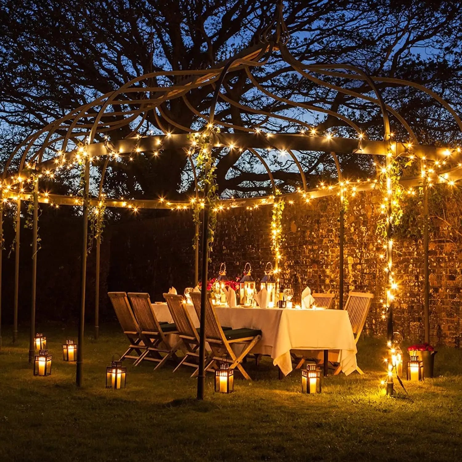 Solar Christmas Lights Outdoor Waterproof String 8 Modes