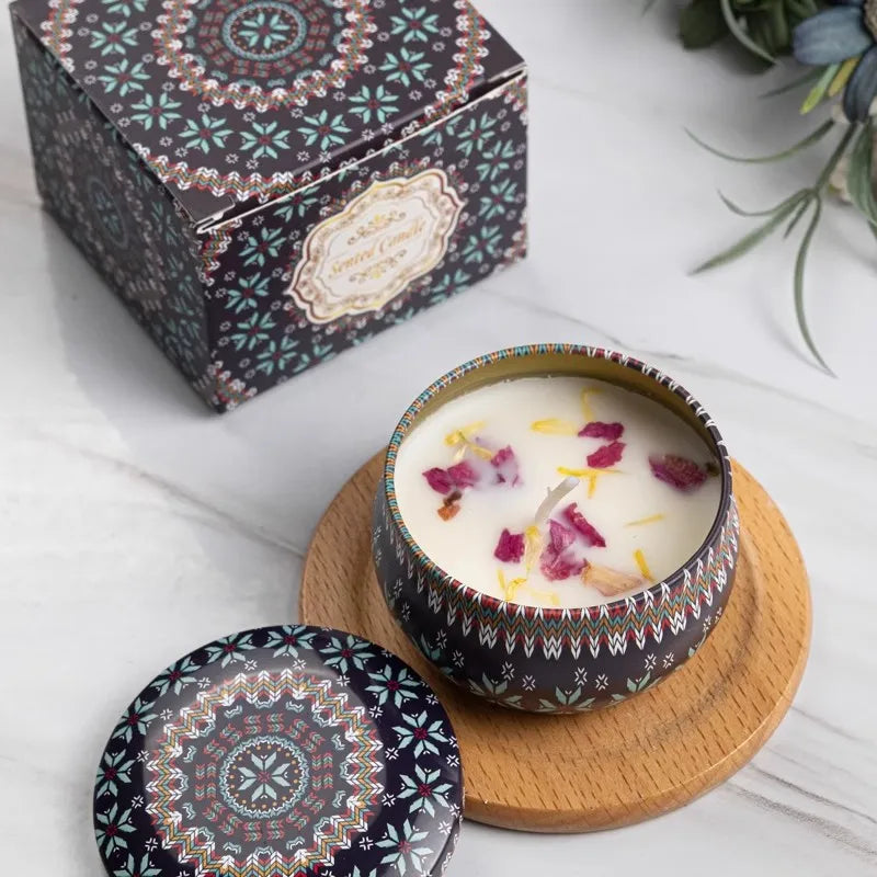 4Pcs Vintage Soy Wax Scented Candles In Jars