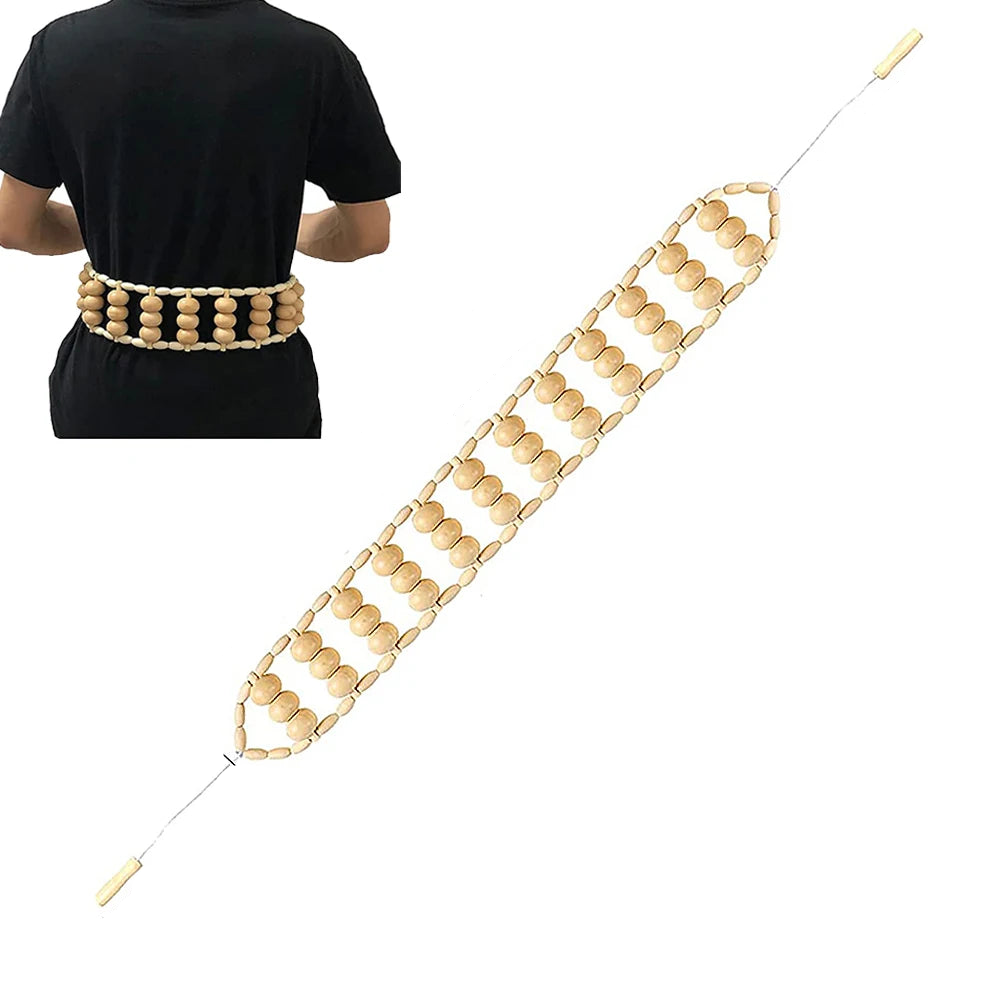 Wooden Therapy Cellulite Massage Roller Handmade Back Massager Brown