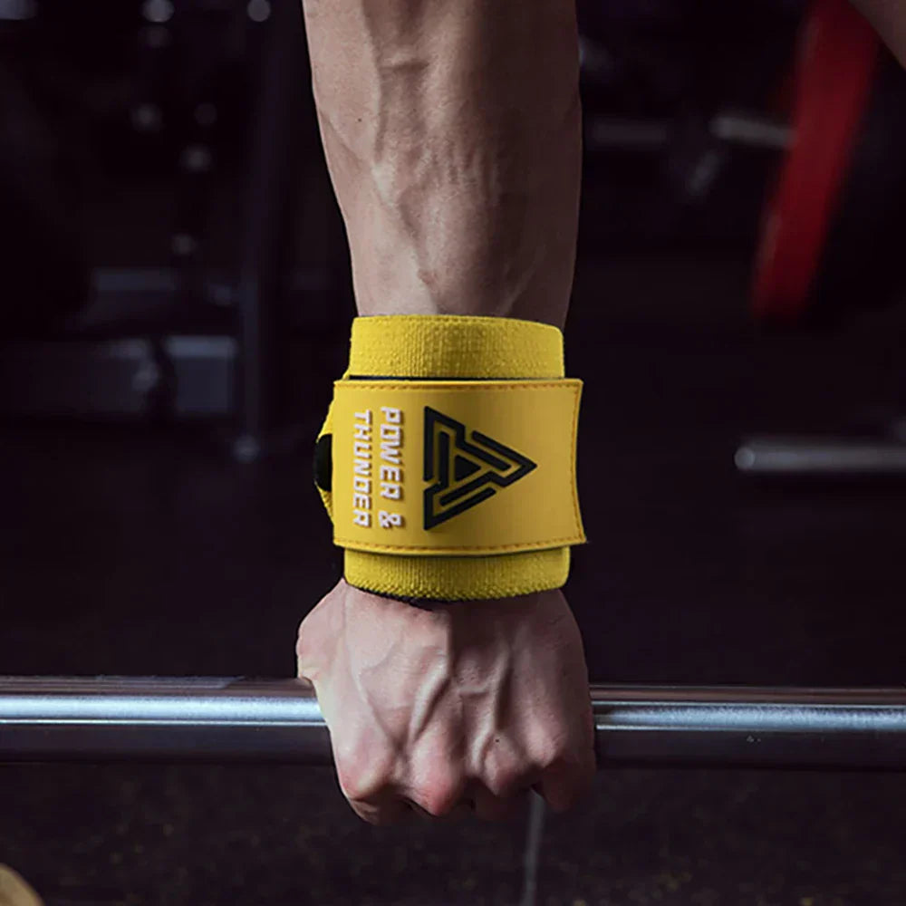 Premium Wrist Support Wristbands 1 Pair Yellow