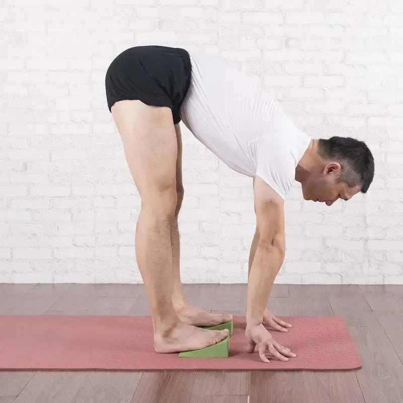 Yoga Foam Wedge Blocks Calf Raise Stretchers (Green)