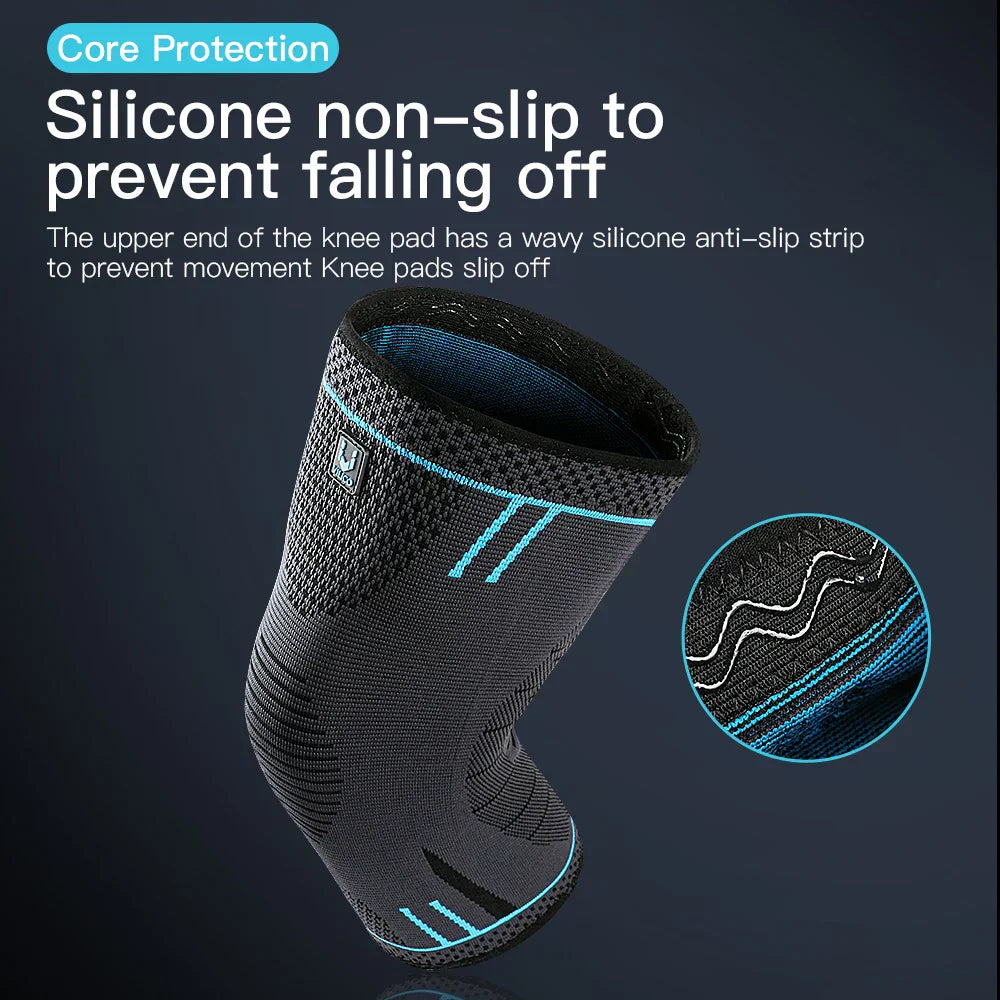 2Pcs Compression Knee Support Sleeve Elastic & Breathable Knee Brace Xl