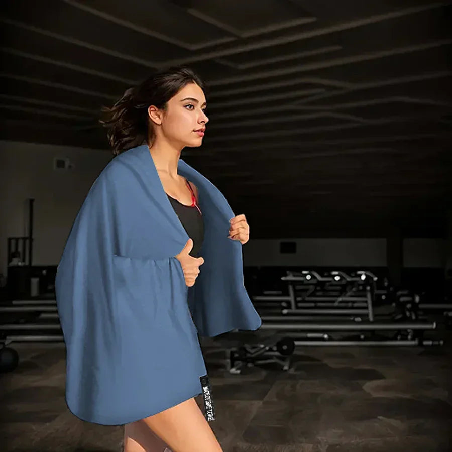 1-Pc Quick-Dry Microfibre Sports Towel (Navy Blue)