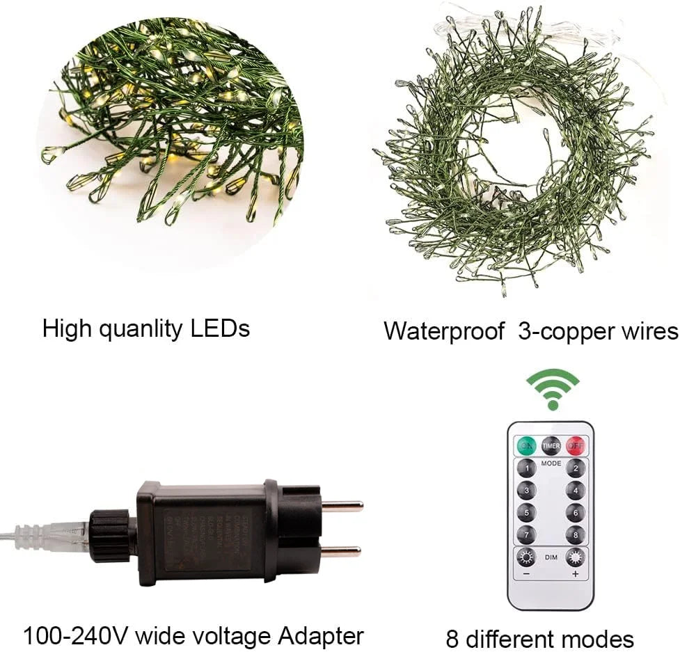 Cluster String Lights With Remote (1000Led)