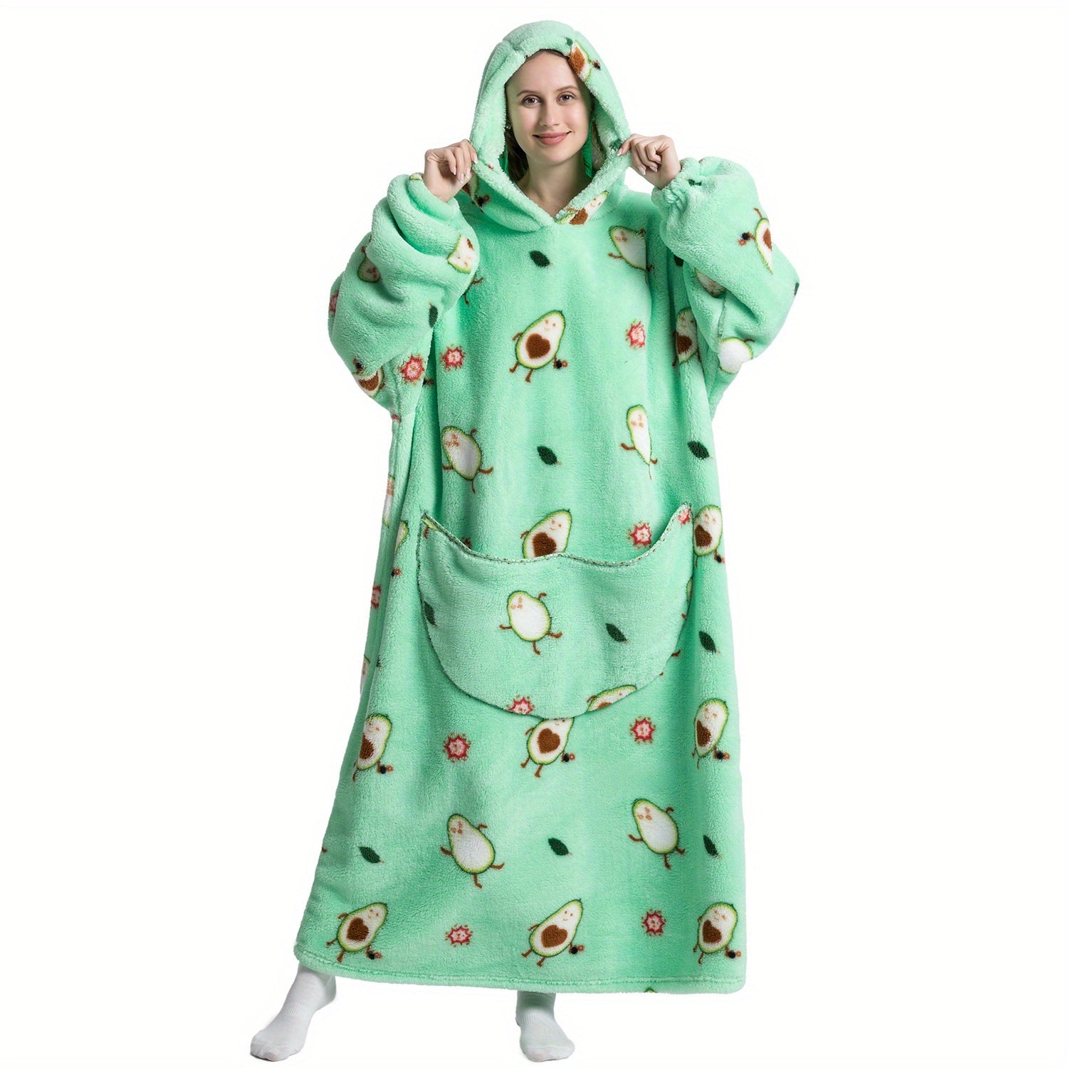 Sherpa Fleece Oversized Hoodie Blanket Sweatshirt