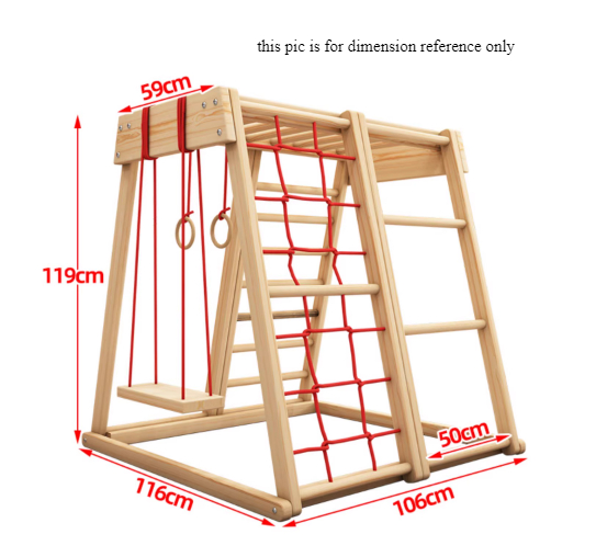 Solid Wood Kids' Climbing And Sliding Playset
