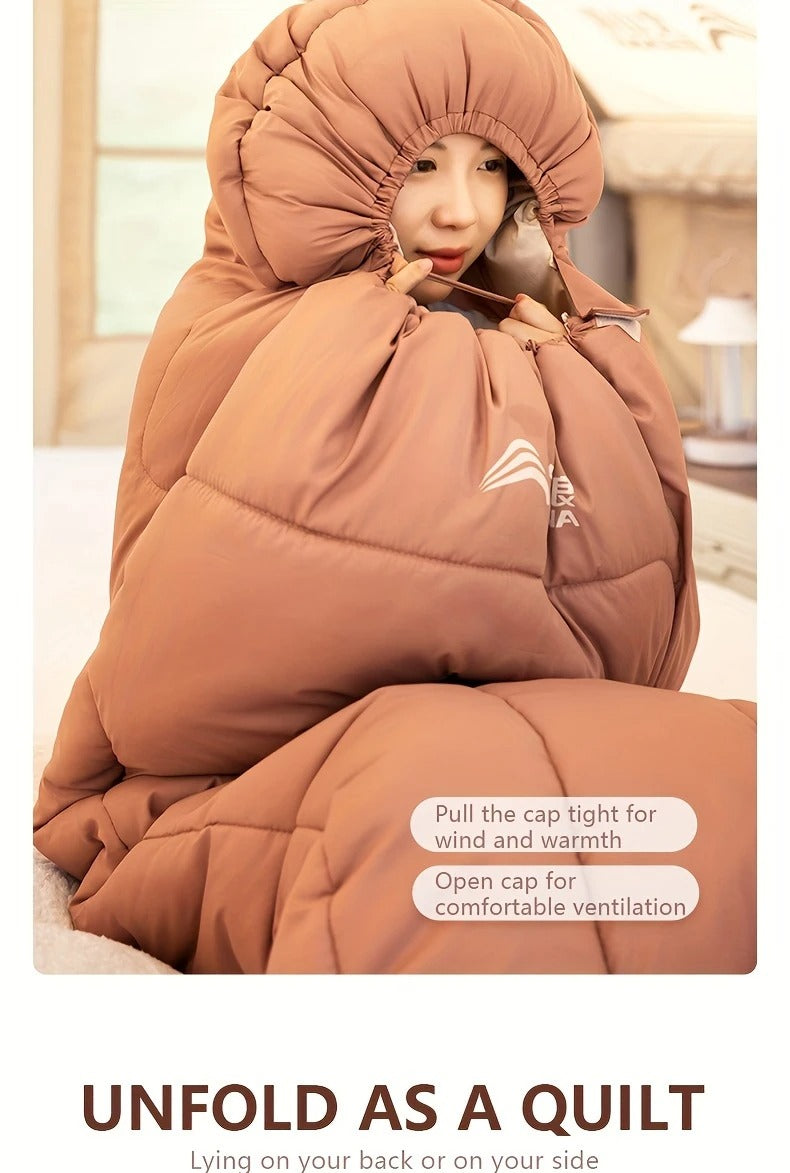 Warm Oval Sleeping Bag with Hat