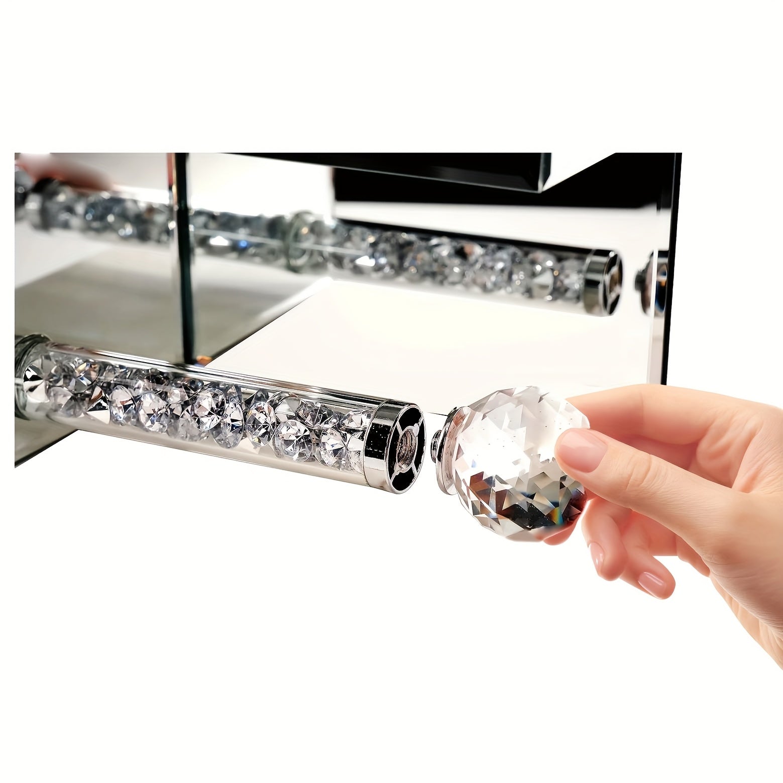 Crystal Glass Tissue Box Holder Countertop Organizer