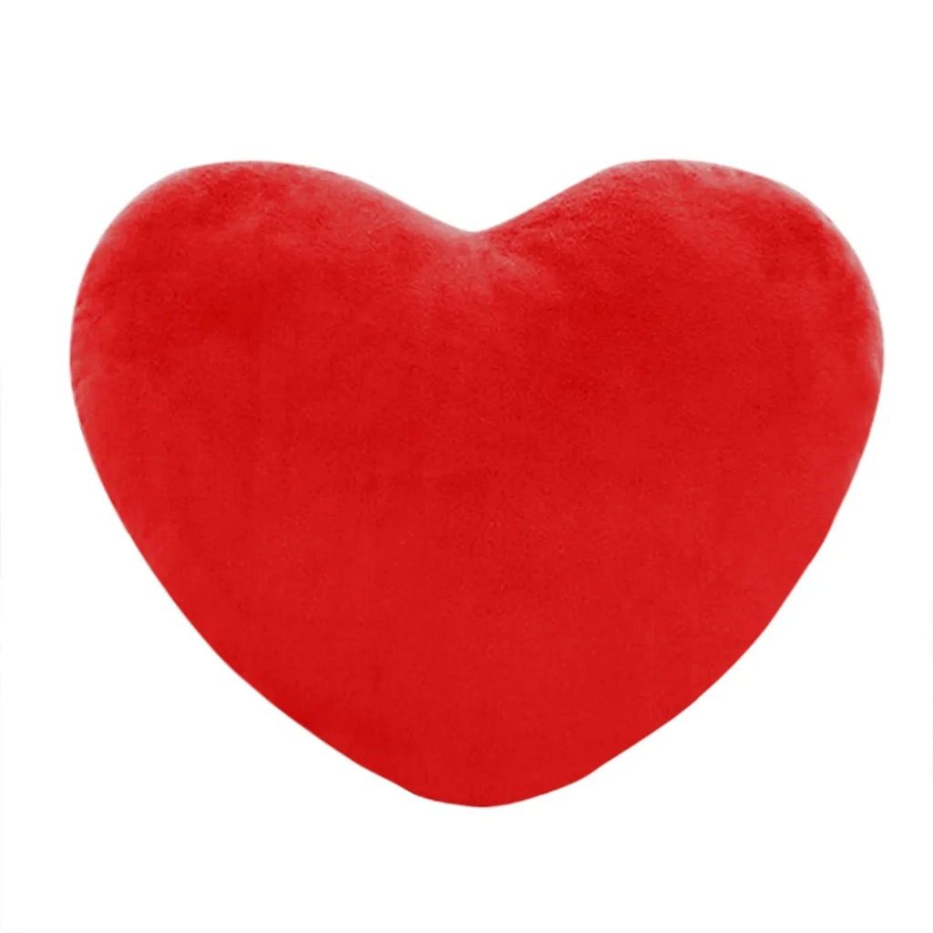 Heart Shaped Faux Bunny Fur Pillow (Red)