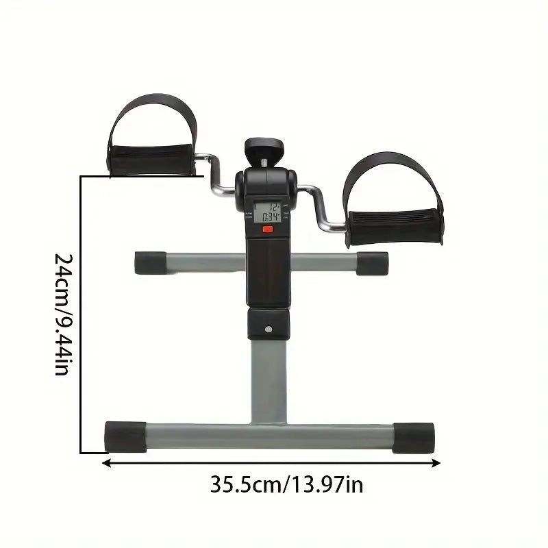 Foldable Mini Fitness Car with Display Screen - Black