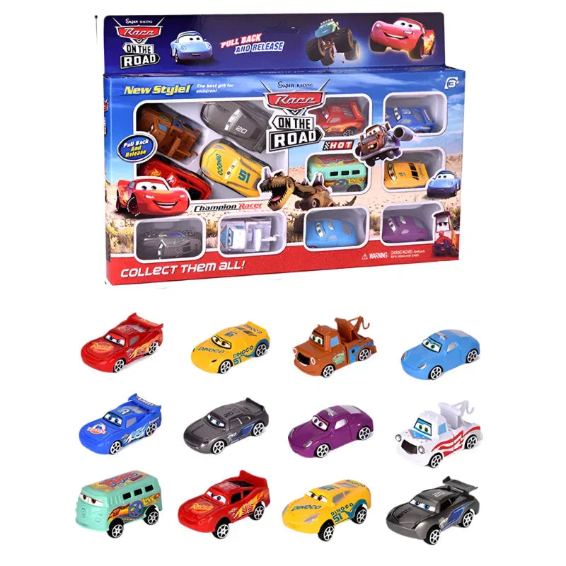 Disney Pixar Cars Lightning Mcqueen Toy Set (12Pcs)
