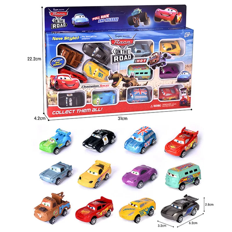 Disney Pixar Cars Lightning Mcqueen Toy Set (12Pcs)