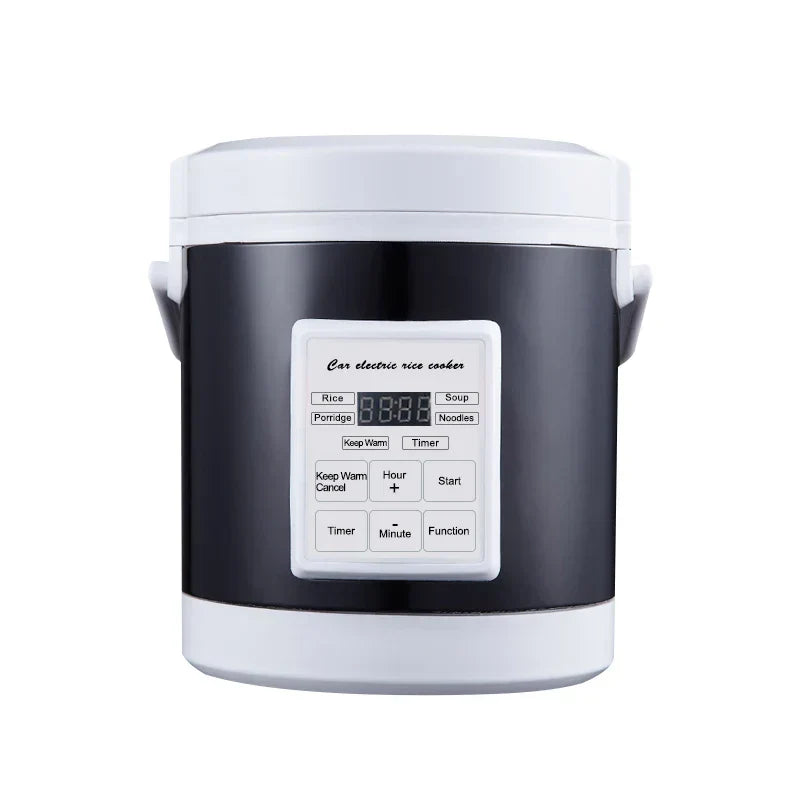 12V/24V Mini Car Rice Cooker 1.6L Portable Grey