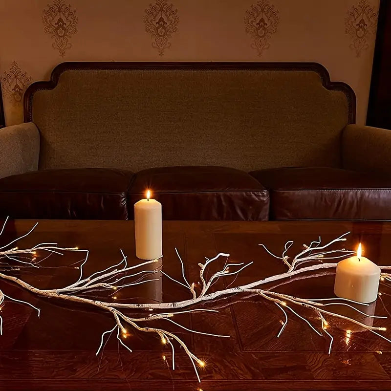 1-Pack Simulated Birch Branch Lights - 4.92ft, 45 Light Beads