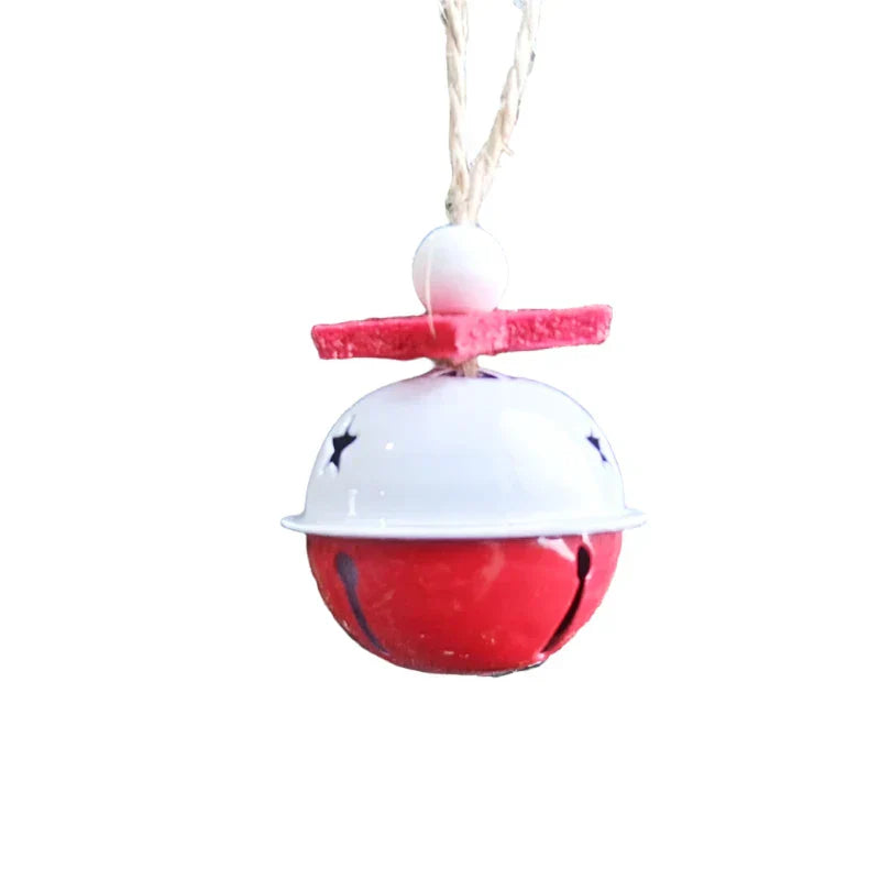 Christmas Snowflake Jingle Bell Metal Ornaments - 12Pcs