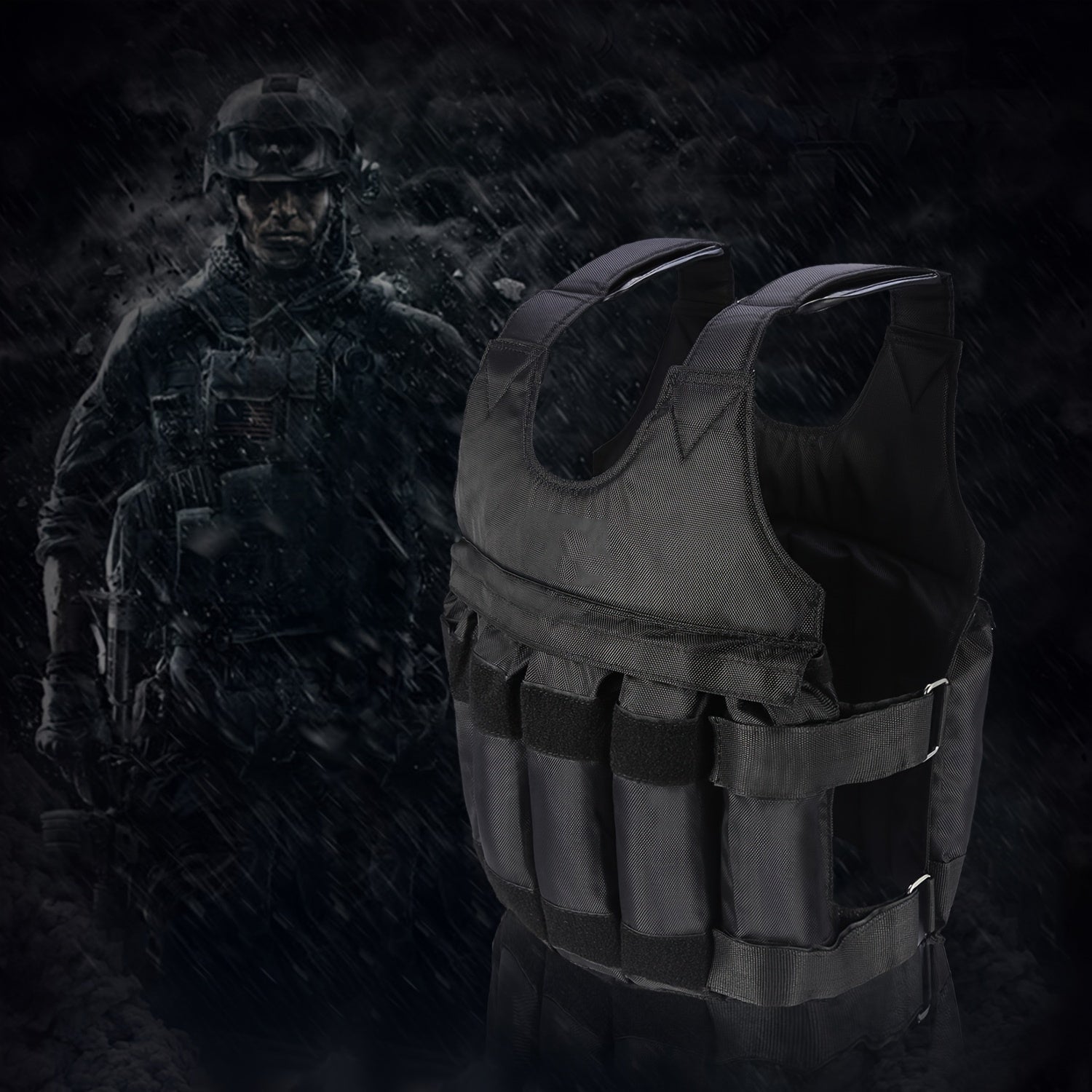 Adjustable 50Kg Weighted Vest For Fitness Training(Weights Not Included)