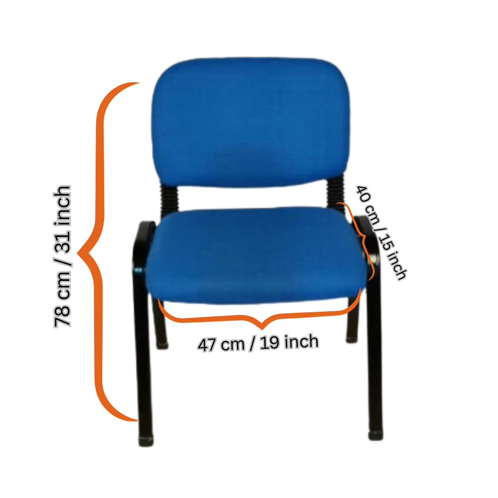 Stackable Office Conference Visitor and Community Chairs (Set of 7-Blue)