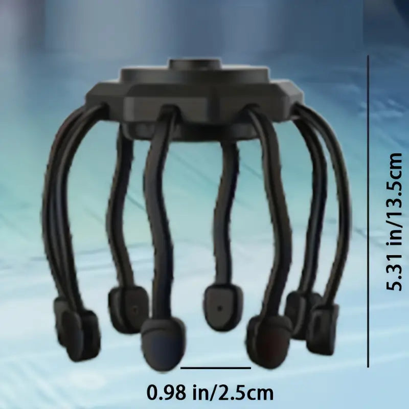 Rechargeable 8-Finger Scalp Massager - Black