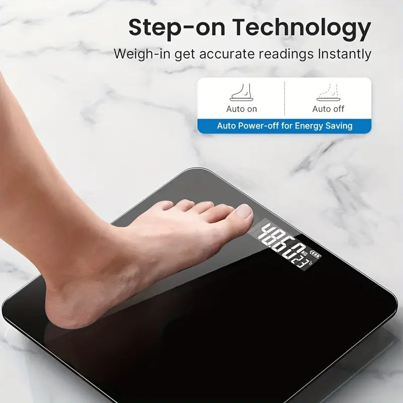 Durable Electronic Body Weight Scale - High Precision, Battery-Powered (Black)