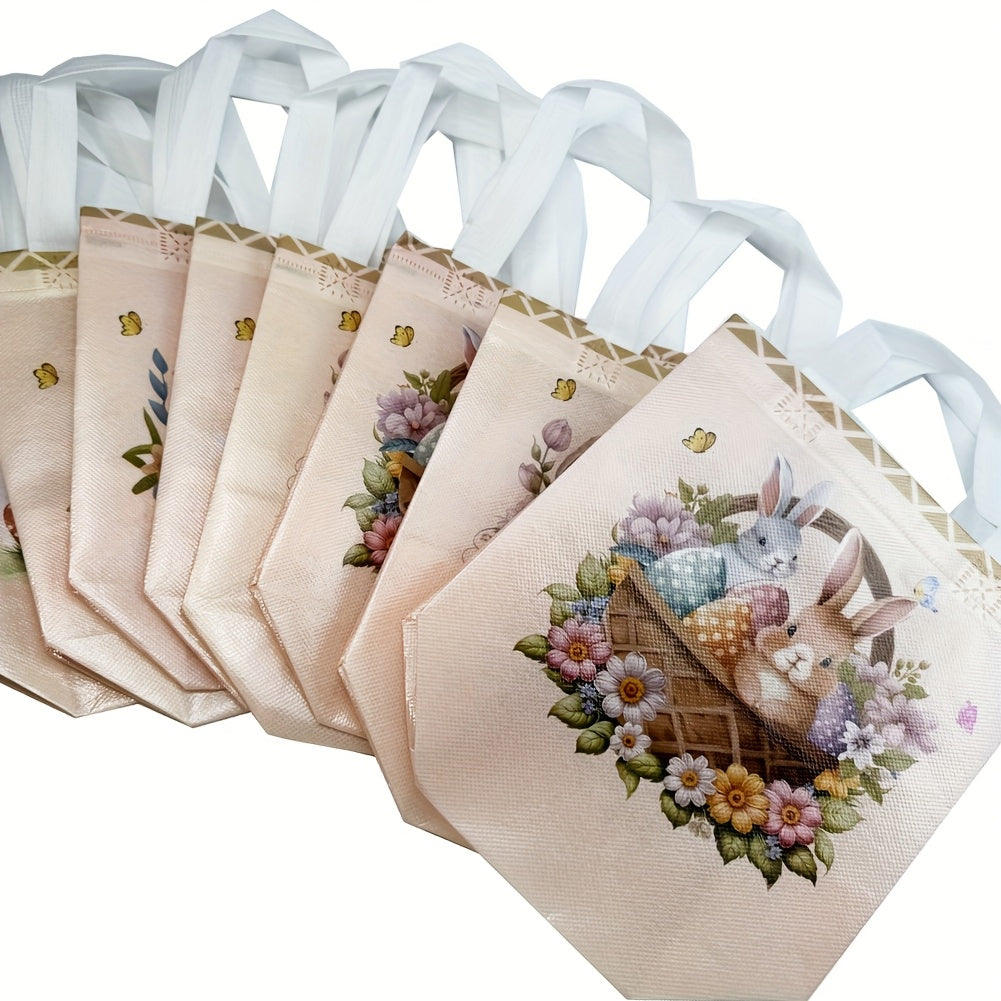 24pcs Vintage Easter Bunny Gift Bags Fabric Totes