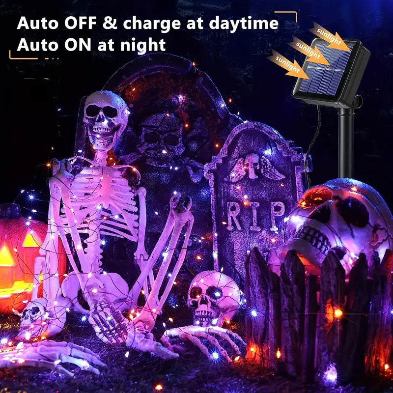 Twinkling Holiday Glow: Christmas Solar Copper Wire Lights