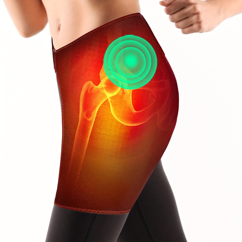 Usb-Powered Heated Hip Brace Massager With Vibration(Black)