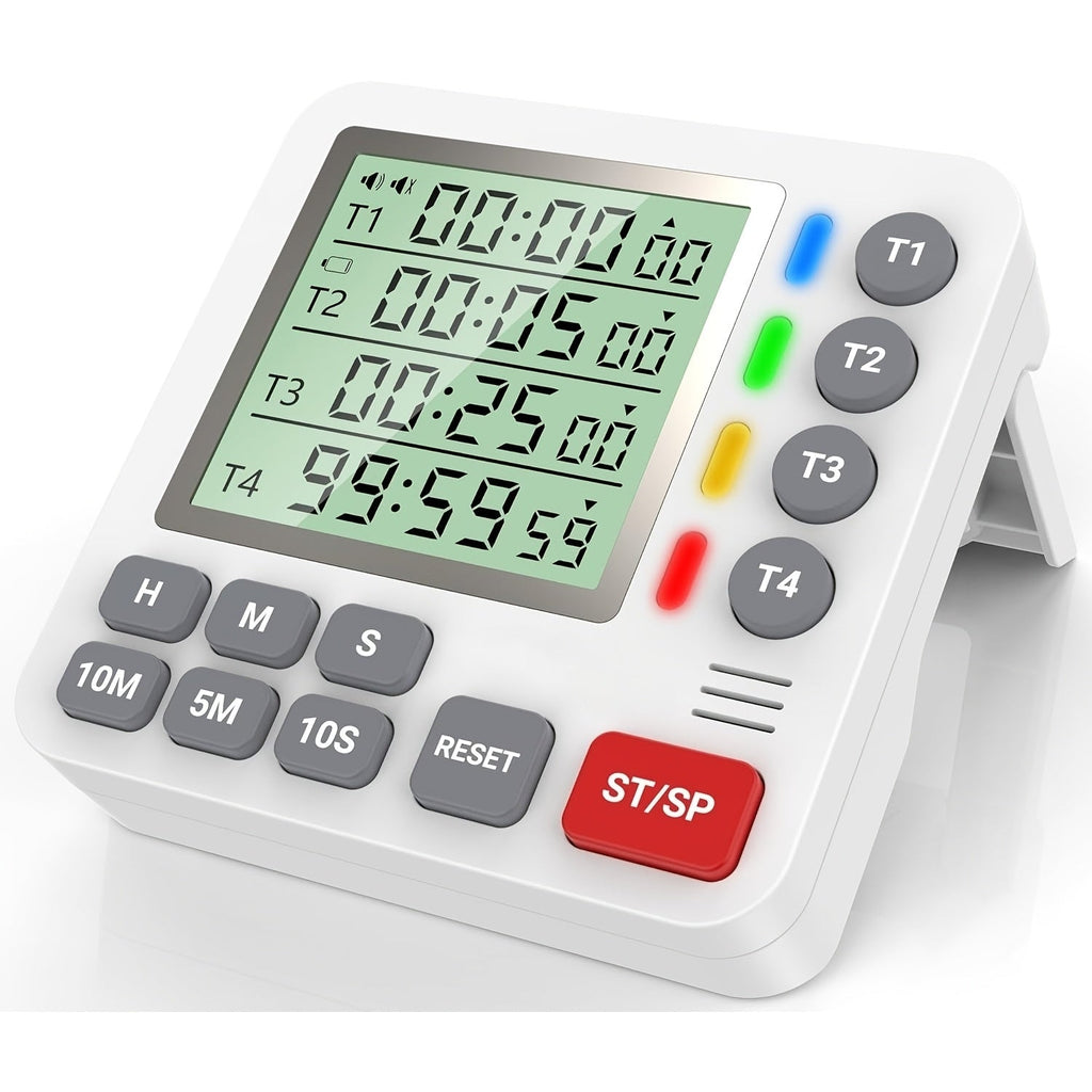 4-Channel Digital Cooking & Study Timer
