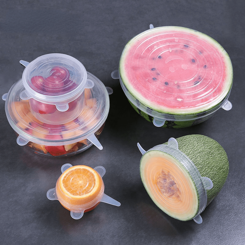 6Pcs Silicone Stretch Lids For Food Storage