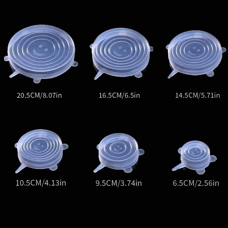 6Pcs Silicone Stretch Lids For Food Storage