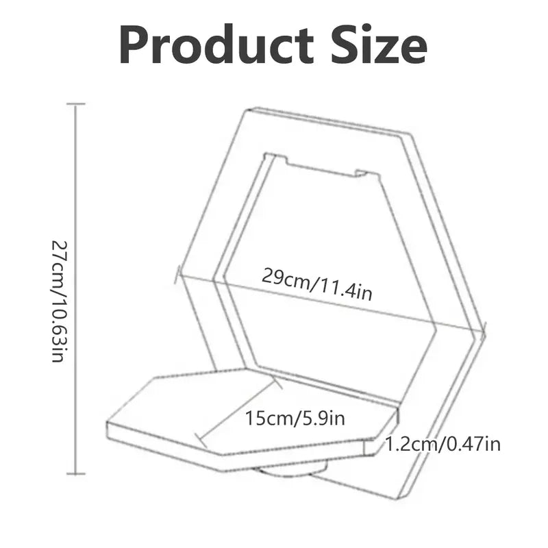 Hexagonal Harmony: Set of 3 Punch-Free Wall Shelve