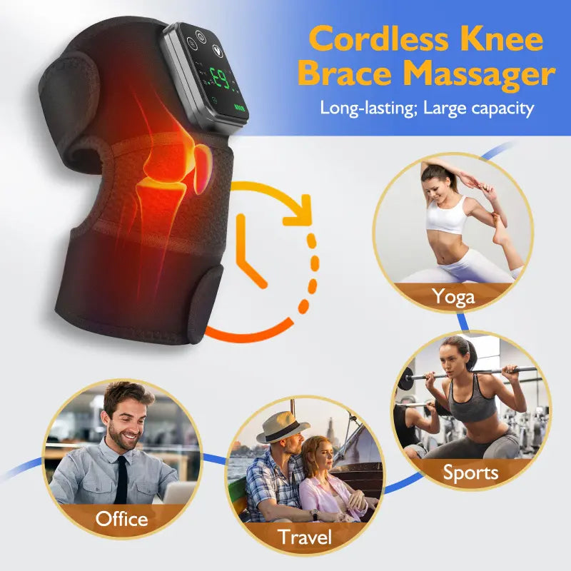 Cordless Knee & Shoulder Massager with Soothing Heat Therapy