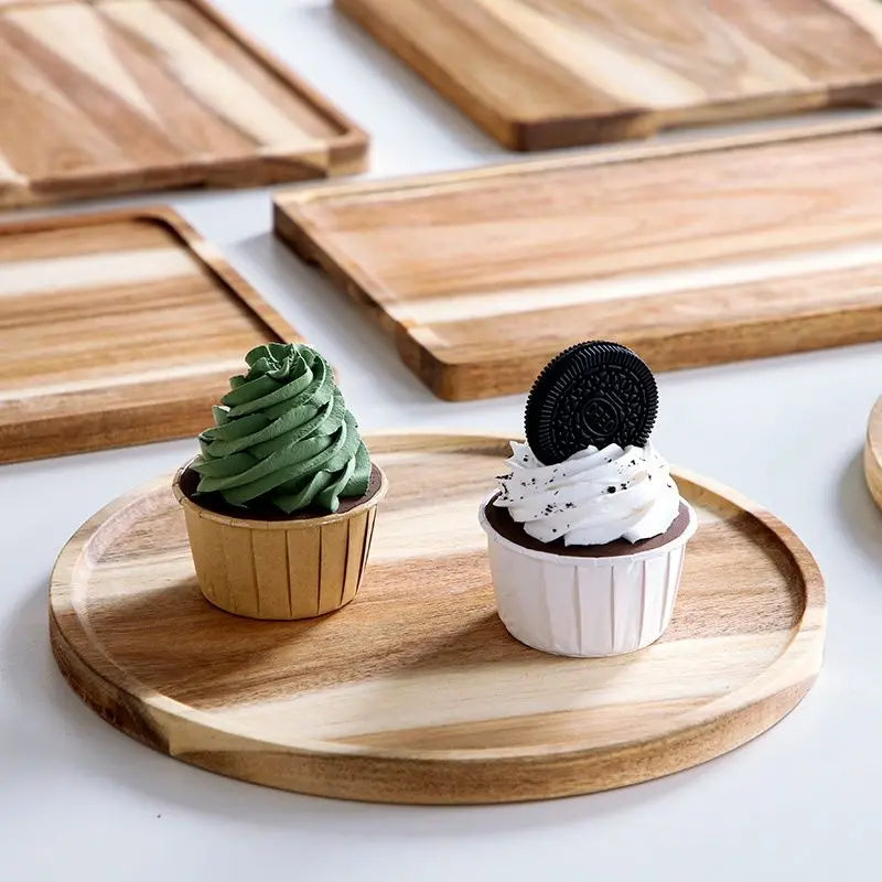 Acacia Wood 3 Layers Cupcake Stand - Elegant Display Rack for Desserts