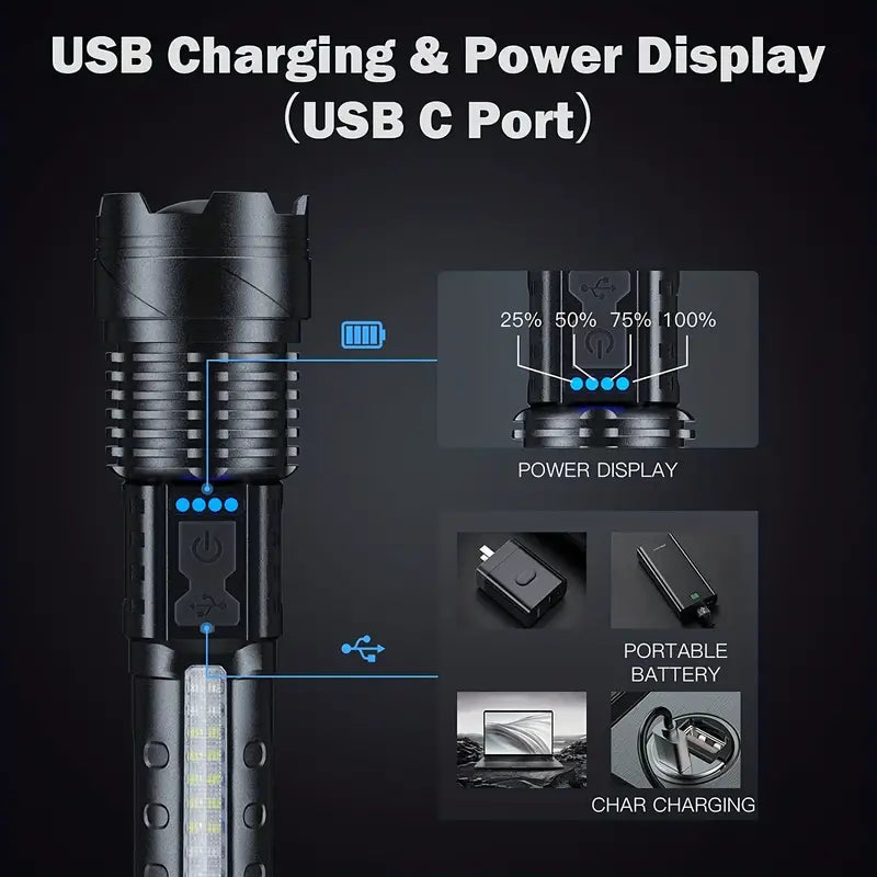 Powerful Rechargeable Torch Flood Light for Outdoor Camping
