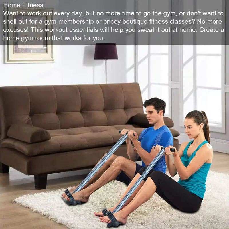 Elastic Sit Up Equipment with Dual Spring Tension Foot Pedal