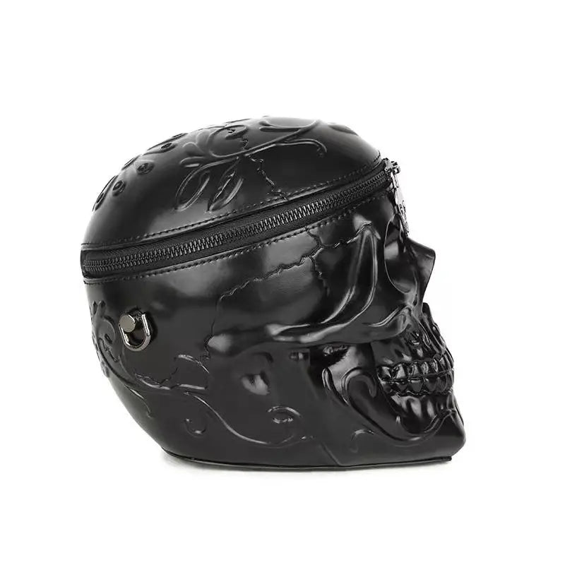Chic Punk Skull Head Shoulder Bag - Black