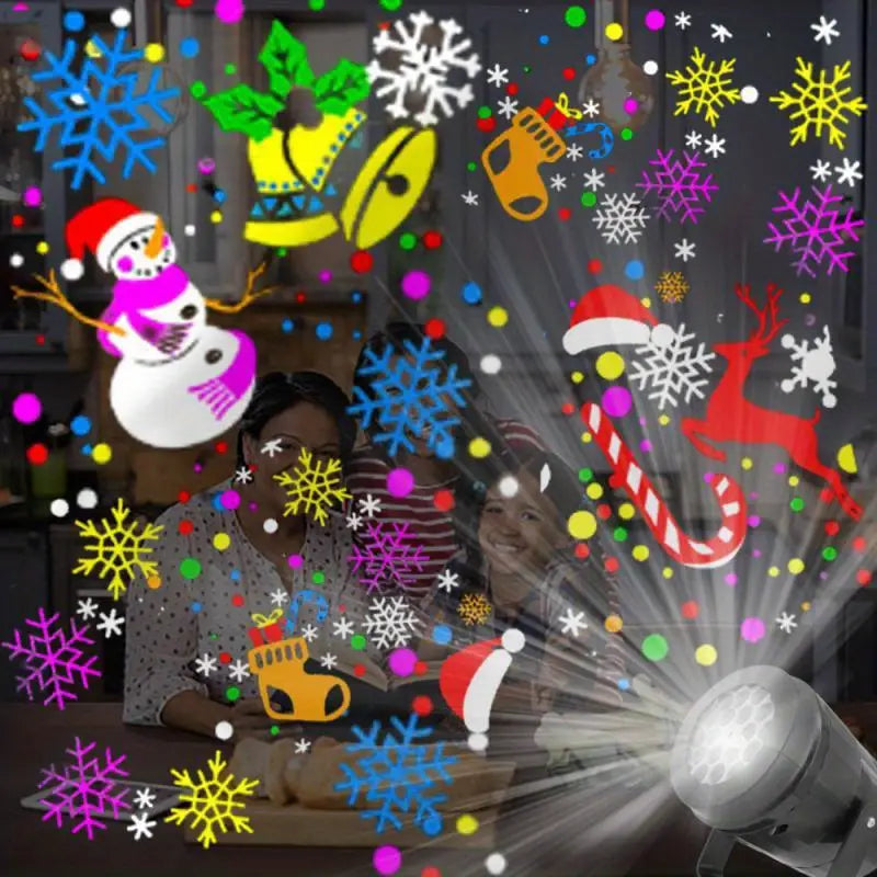 Santa Claus LED Snowflake Projection Light - 16 Patterns