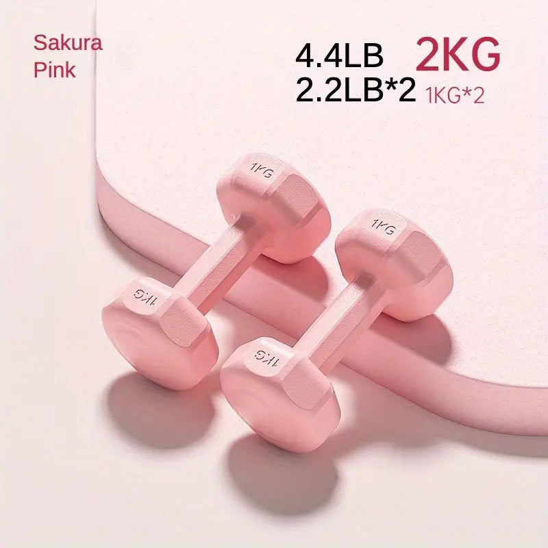 1 Pair 2.0KG Fixed Dumbbell Set - Pink