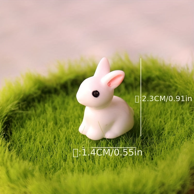 10Pcs Miniature Easter Rabbit Figurine Resin Bunny Decor